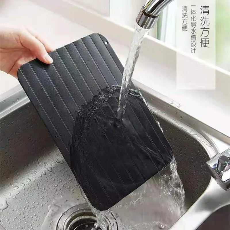 1pcs Aluminum Alloy Rapid Defrosting Tray Quick Thawing Cold Steak Fish Fruit Meat Food Defrosting Board Household Kitchen Tools